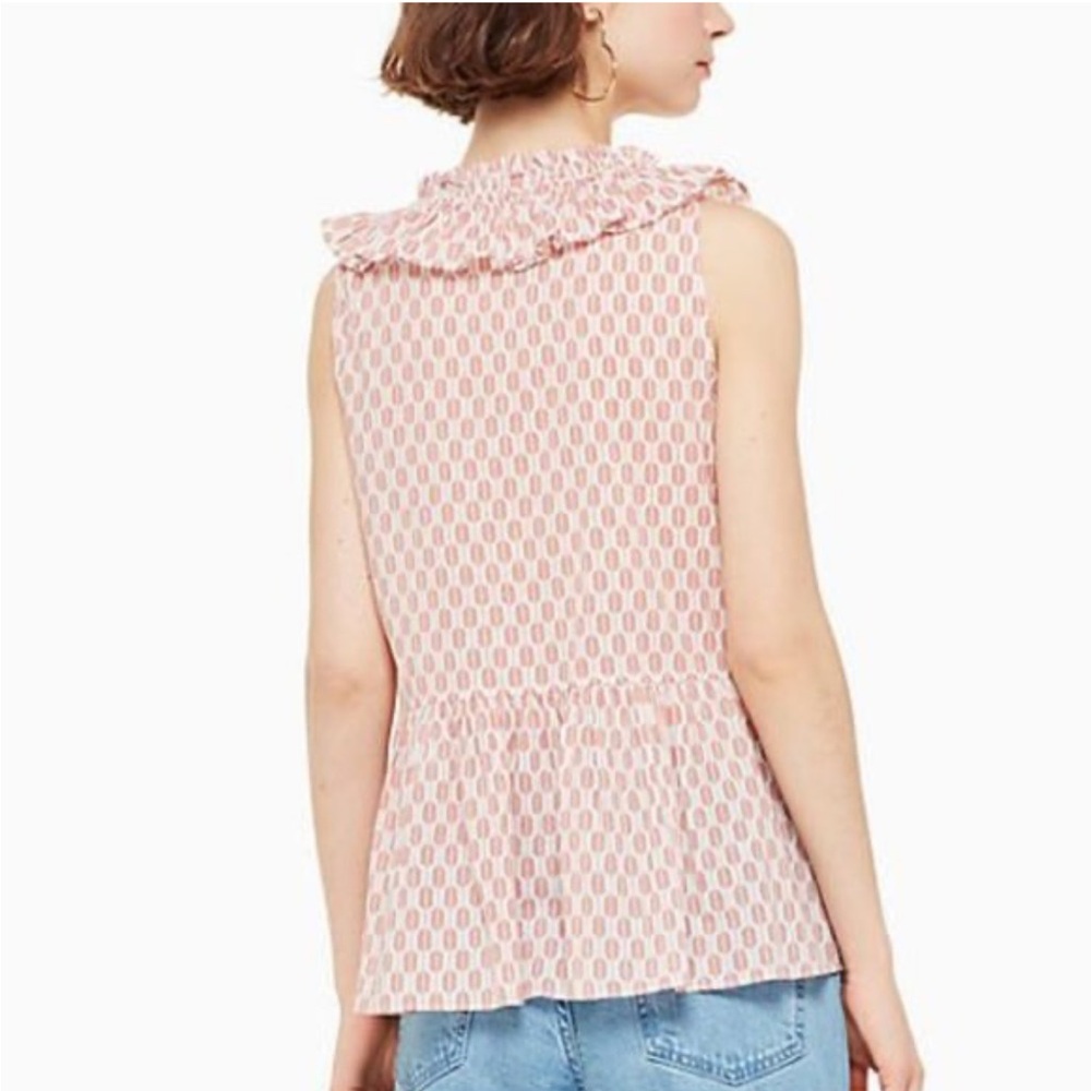 Kate Spade Pink Patterned Ruffle Blouse - Picture 3 of 8